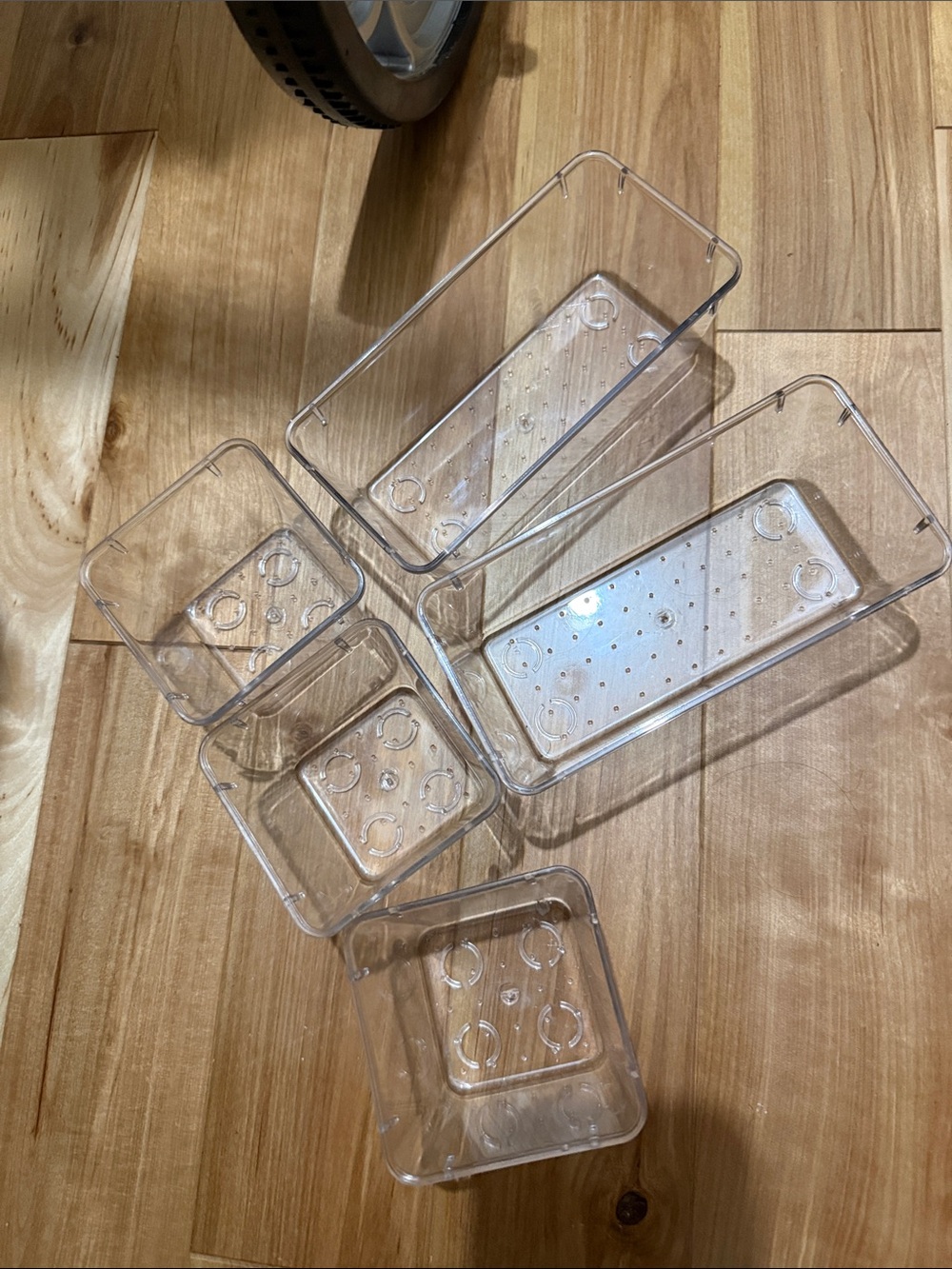 Clear Plastic Phone Accessory Organizer - Transparent set of 5